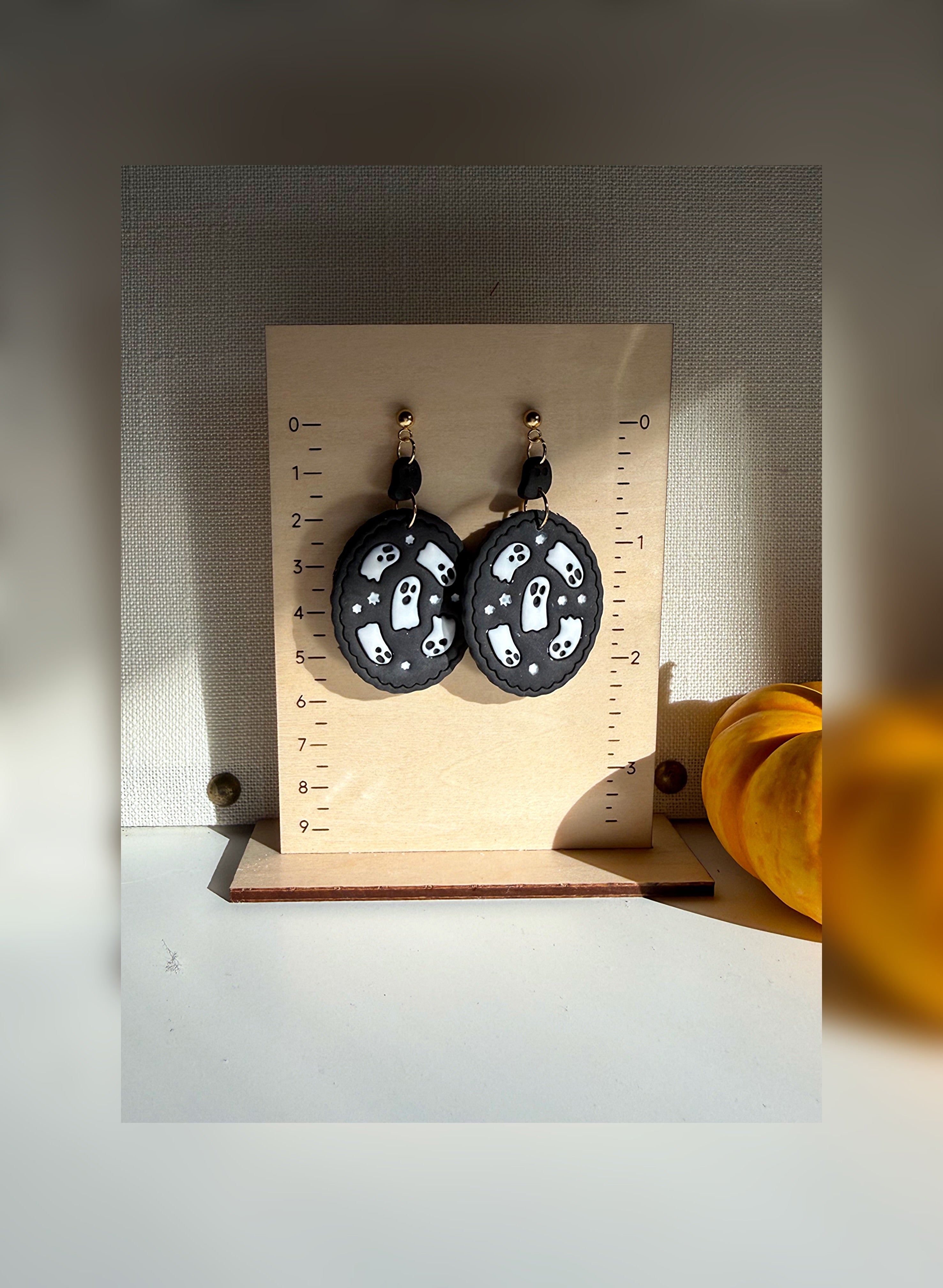 Boo Biscuit Earrings – Spooky Sweet Ghost Cookies