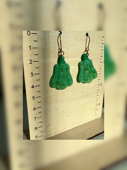 Enchanted Gourd Earrings – Verdant Sparkle Harvest