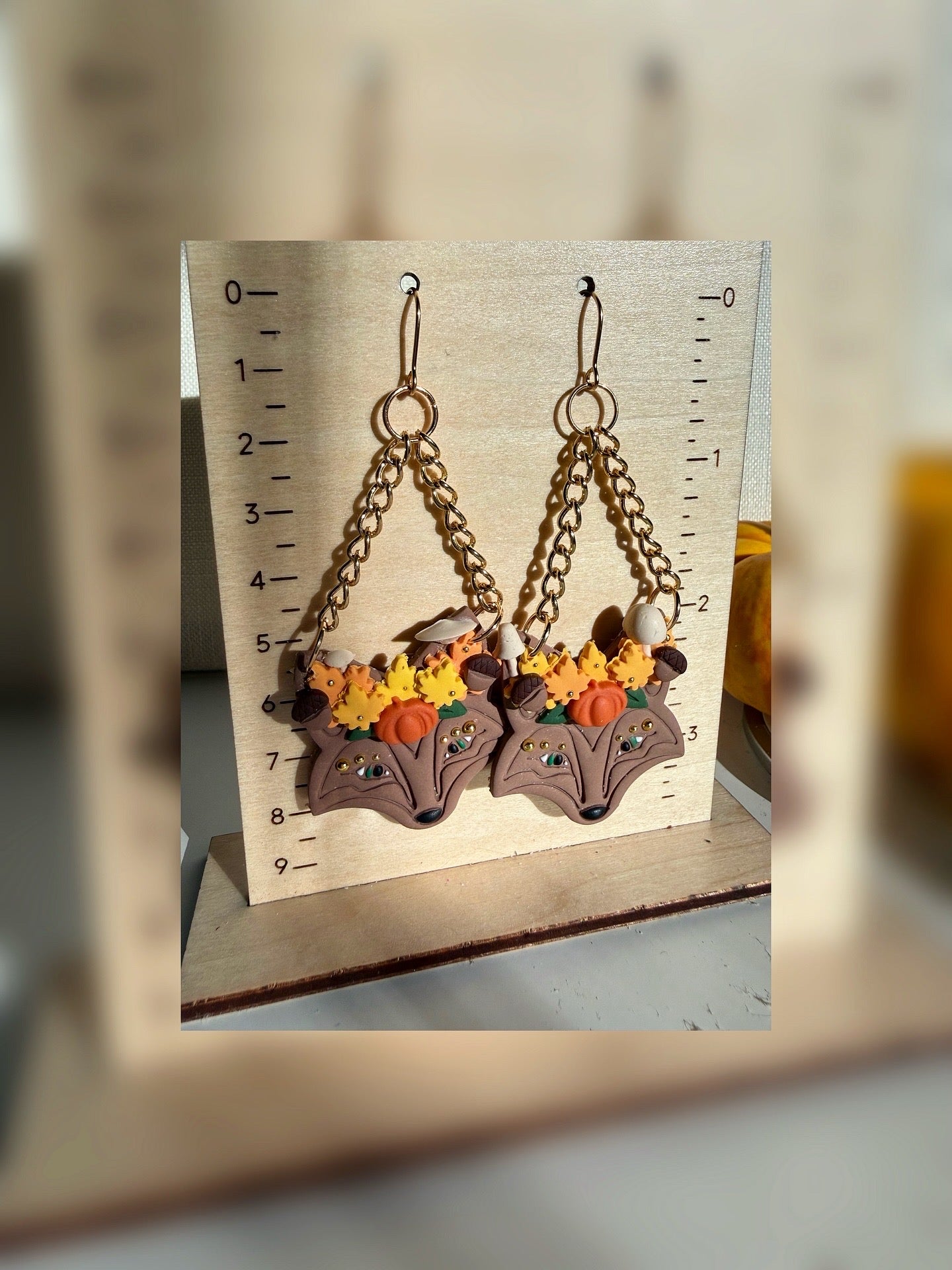 Mable the Woodland Harvest Fox Earrings – Autumn Forest Magic