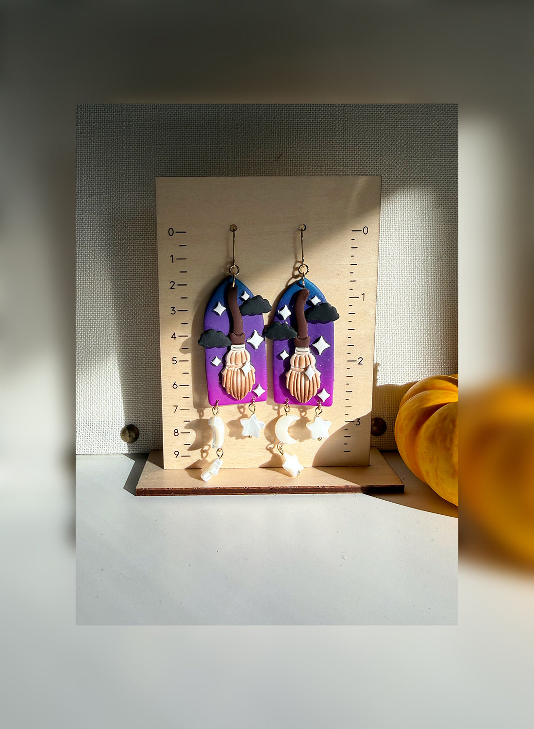 Midnight Ride Earrings – Witch’s Broom Under the Stars