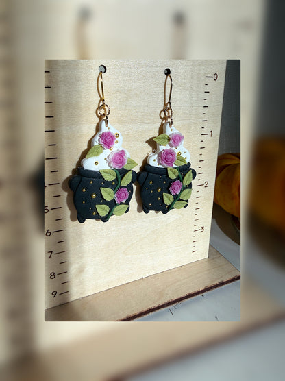 Blooming Cauldron Earrings – Double Double, Bloom and Bubble