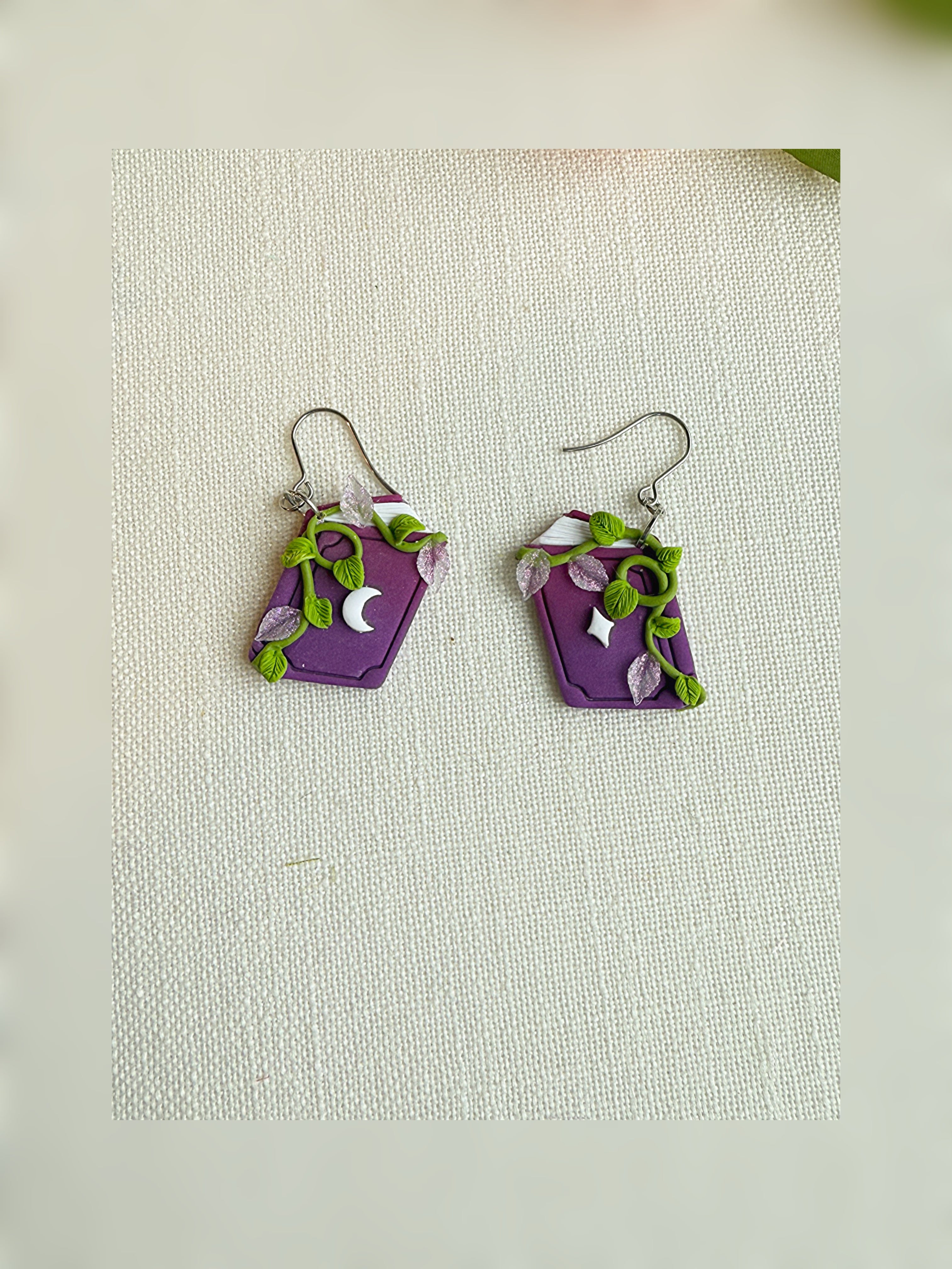 📖 Moonleaf Grimoire Earrings