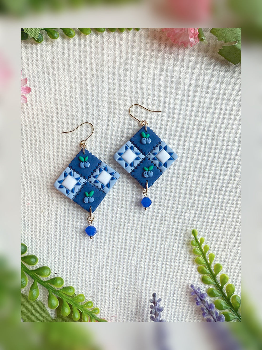 🫐 Blueberry Patch Square Earrings - Limited Edition