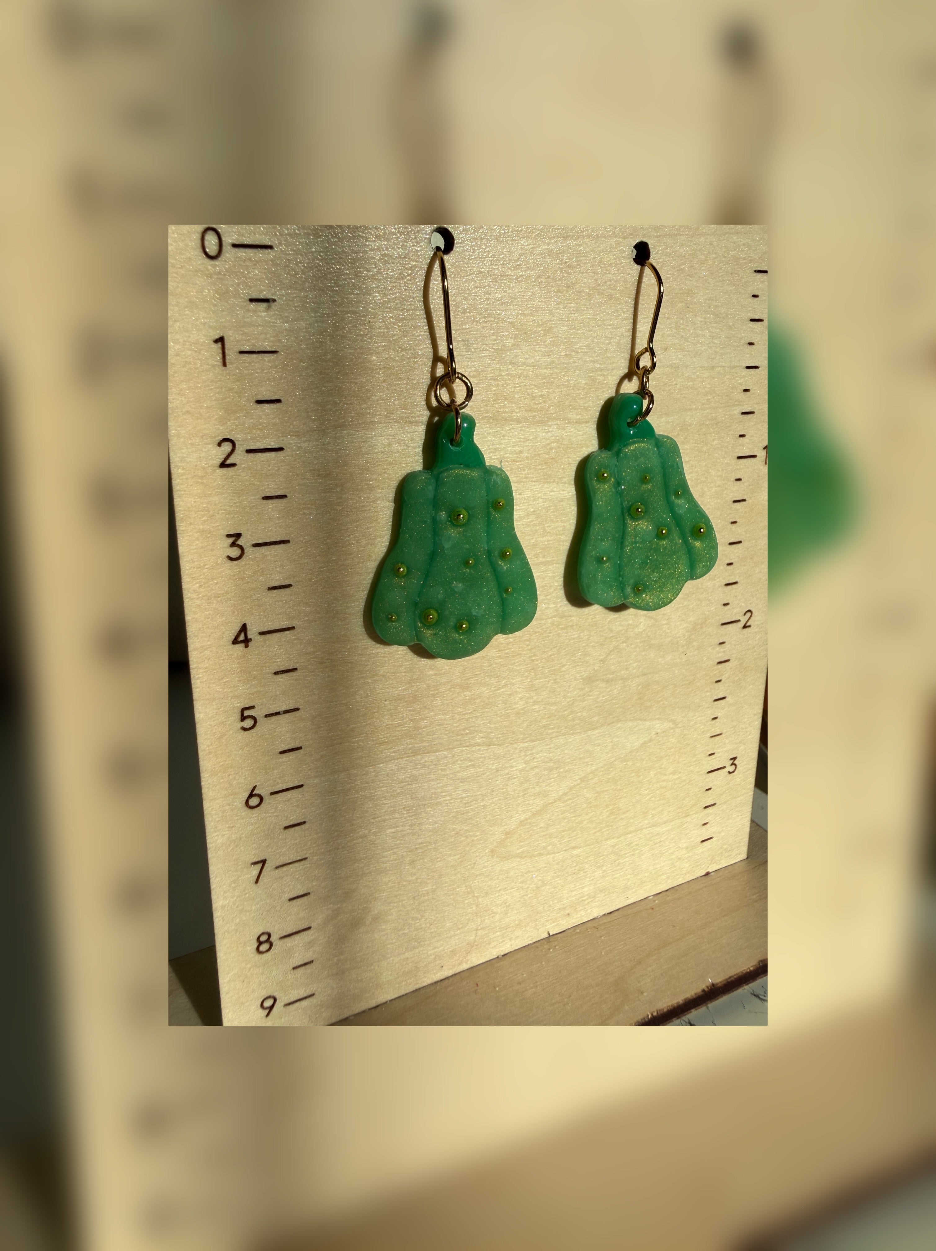 Enchanted Gourd Earrings – Verdant Sparkle Harvest